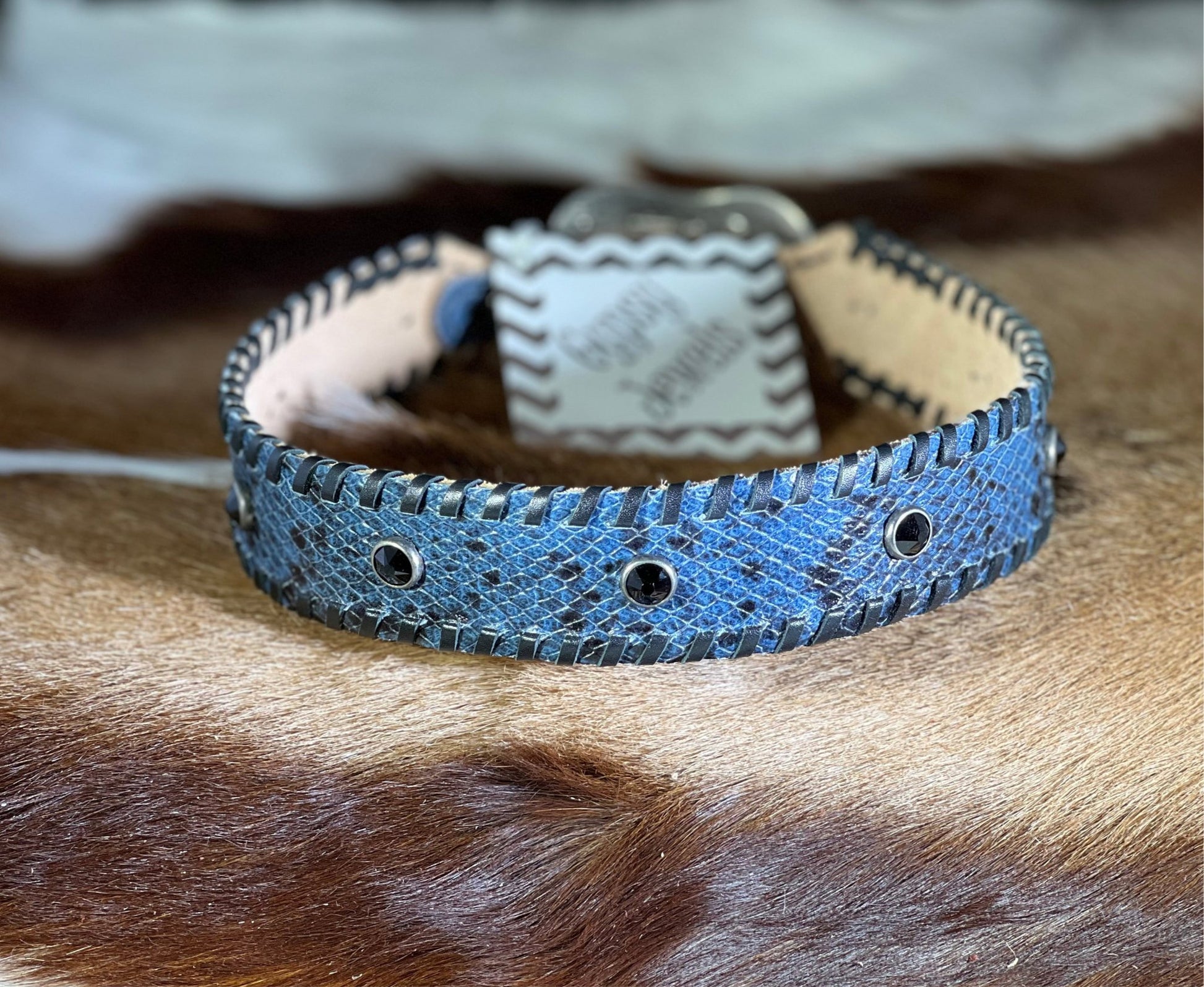 BACK THE BLUE DOG COLLAR - Gypsy Jewels By TimberBACK THE BLUE DOG COLLAR - Gypsy Jewels By TimberGypsy Jewels By TimberGypsy Jewels By TimberDog Collar