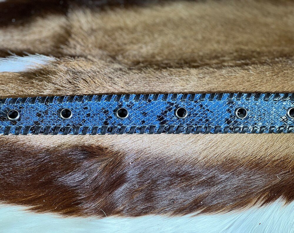 BACK THE BLUE DOG COLLAR - Gypsy Jewels By TimberBack the Blue dog collar featuring a durable, handcrafted leather design with blue accents, perfect for showing support for law enforcement while providing comfort and style for dogsGypsy Jewels By TimberGypsy Jewels By TimberDog Collar