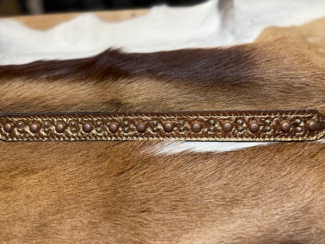 BRONZE STUDDED LEATHER DOG COLLAR - Gypsy Jewels By TimberBRONZE STUDDED LEATHER DOG COLLARGypsy Jewels By TimberGypsy Jewels By TimberSDog Collar