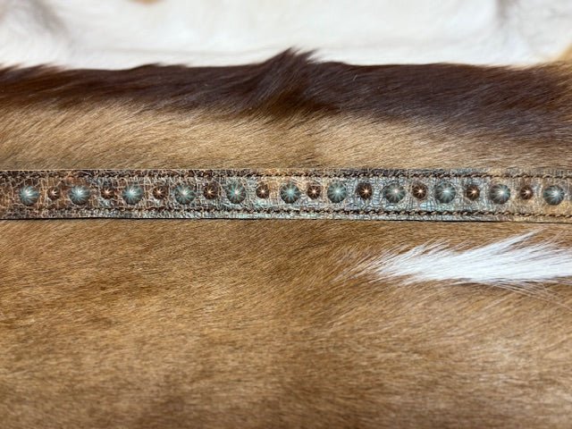 BROWN CRACKLE, COPPER STUDDED LEATHER DOG COLLAR - Gypsy Jewels By TimberBROWN CRACKLE, COPPER STUDDED LEATHER DOG COLLARGypsy Jewels By TimberGypsy Jewels By TimberSDog Collar