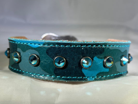 Can You See Me in this Blue Camo Dog Collar? - Gypsy Jewels By TimberStylish Blue Camo Dog Collar for Pets . Unique Camouflage Design for Trendy DogsGypsy Jewels By TimberGypsy Jewels By TimberDog Collar