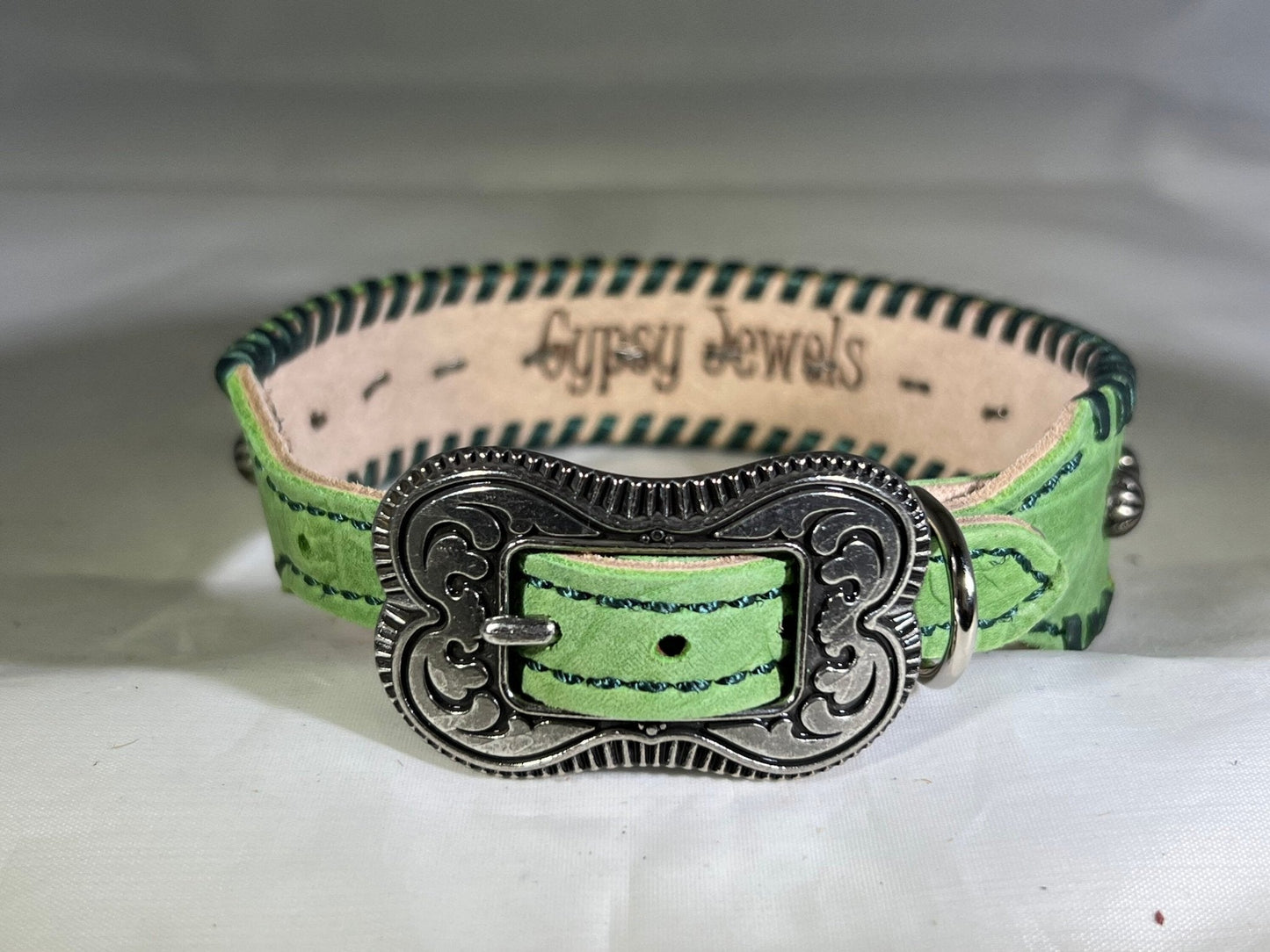 Green Floral Goddess Leather Dog Collar! - Gypsy Jewels By TimberGreen Floral Goddess Leather Dog Collar! - Gypsy Jewels By TimberGreen Floral Goddess!Gypsy Jewels By TimberGypsy Jewels By TimberDog CollarGypsy Jewels By TimberGypsy Jewels By TimberDog Collar