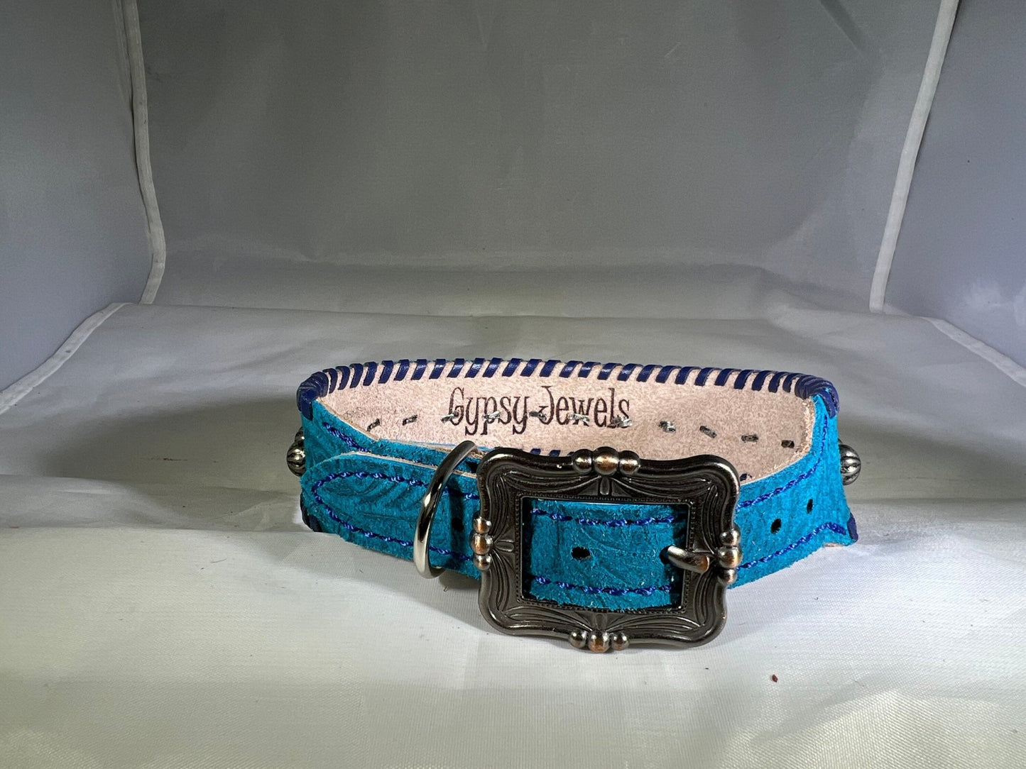 Who doesn’t looooove a TURQUOISE Dog Collar! - Gypsy Jewels By TimberHandcrafted Turquoise Sparkles Dog Collar with Vibrant Blue and Sparkling Accents for Stylish PetsGypsy Jewels By TimberGypsy Jewels By TimberDog Collar